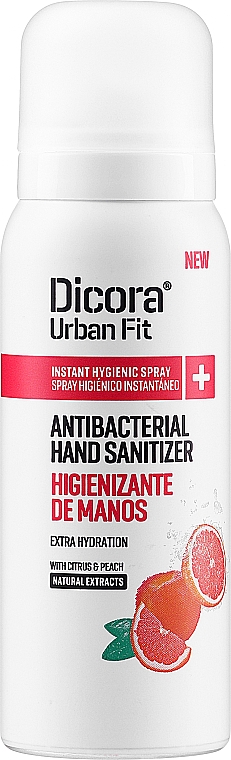 Дезинфицирующий спрей для рук с ароматом цитруса и персика - Dicora Urban Fit Protects & Hydrates Hand Sanitizer  — фото N1