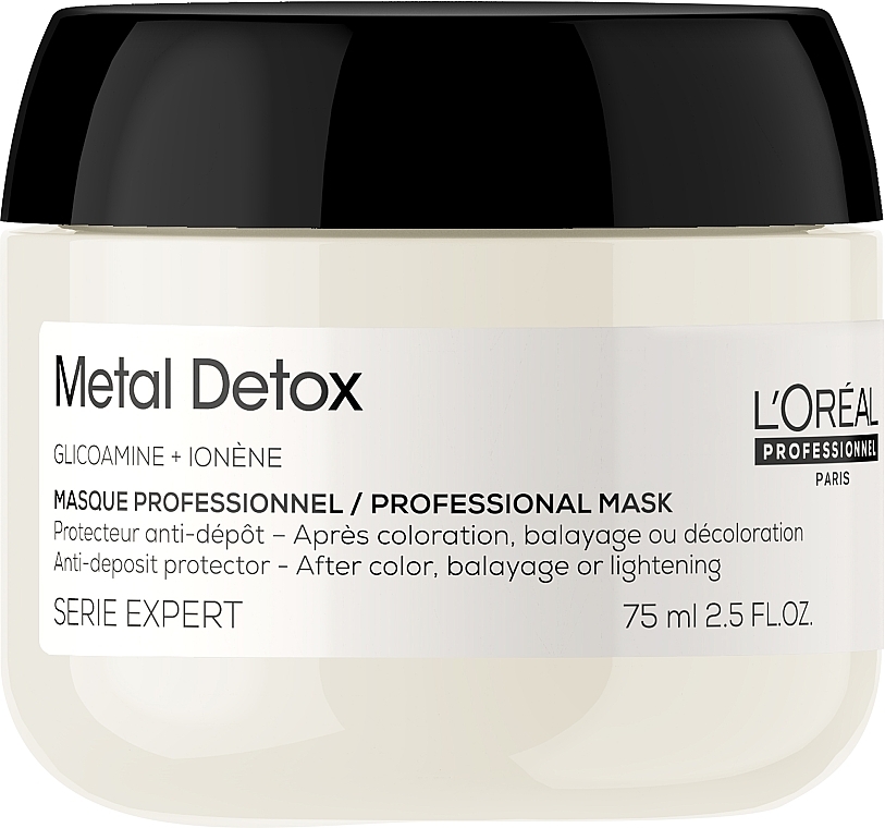 ПОДАРУНОК! Професійна маска для зменшення ламкості всіх типів волосся та проти небажаної зміни кольору - L'Oreal Professionnel Serie Expert Metal Detox Anti-deposit Protector Mask — фото N1