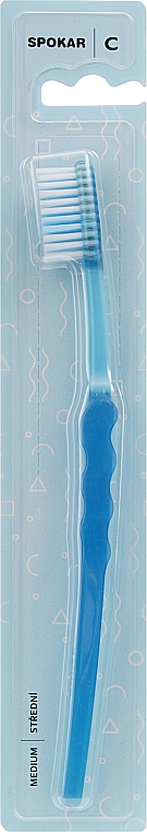Зубная щетка "С", средняя, синяя - Spokar C — фото N1