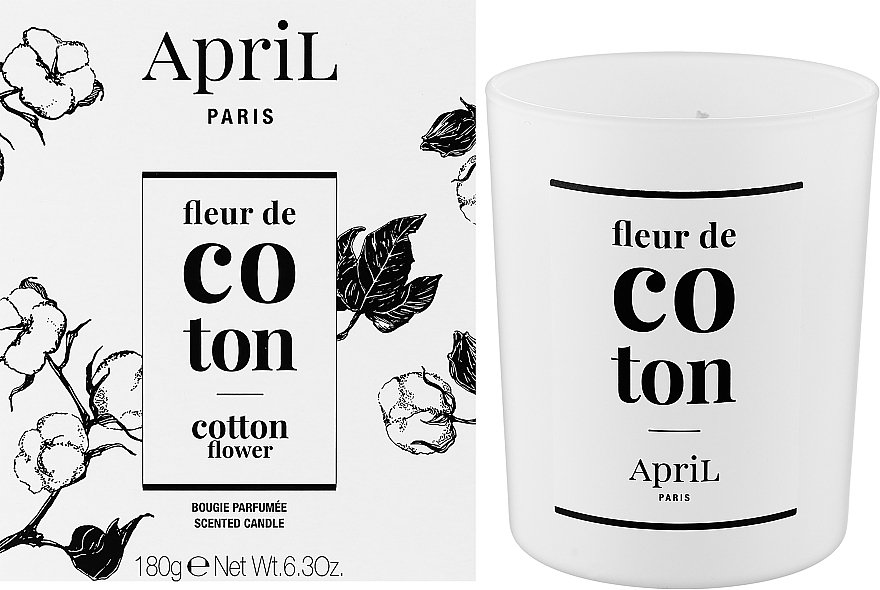 Ароматическая свеча "Цветок хлопка" - April Cotton Flower Scented Candle — фото N2