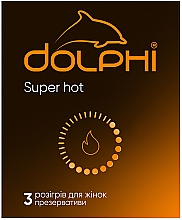 Презервативи з крапками та ребрами, із змащувачем з зігріваючим ефектом - Dolphi Super Hot — фото N1
