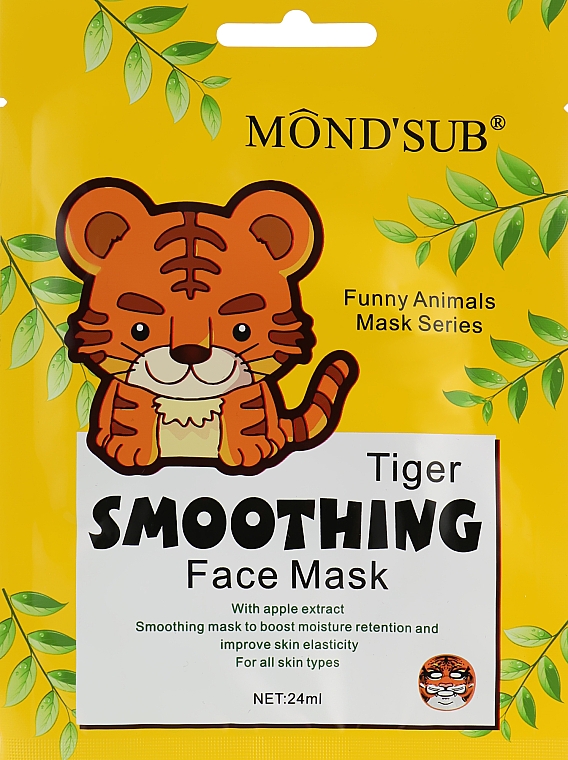 Разглаживающая маска для лица с принтом тигра - Mond'Sub Tiger Smoothing Face Mask — фото N1