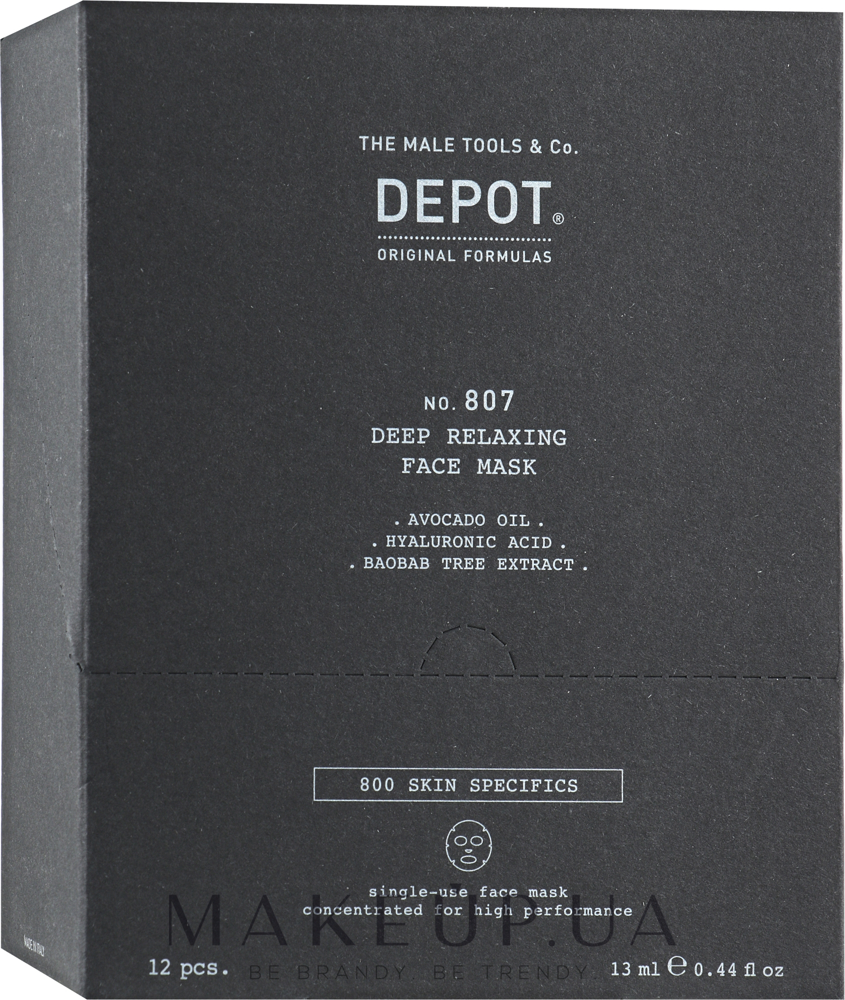 Питательная маска для лица и шеи - Depot No 807 Deep Relaxing Face Mask — фото 12x13ml