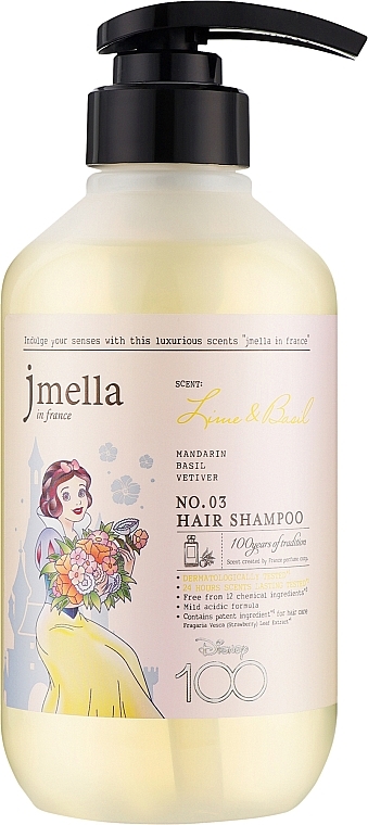 Парфумований шампунь для волосся "Лайм та базилік" - Jmella In France x Disney 100 Lime & Basil Hair Shampoo — фото N1