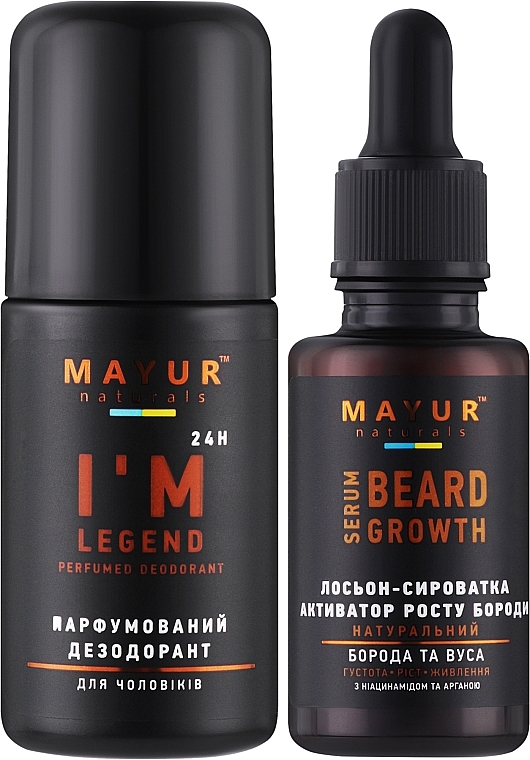 Набір для догляду за тілом та бородою "Я легенда"- Mayur Man I'm legend (deo/50ml + ser/30ml) — фото N1
