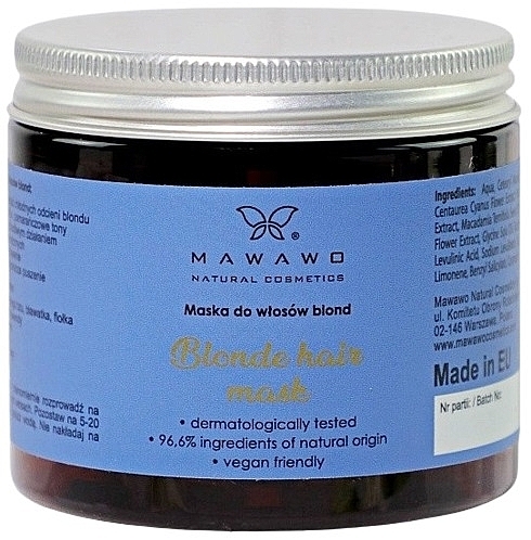 Маска для світлого волосся - Mawawo Blonde Hair Mask — фото N1