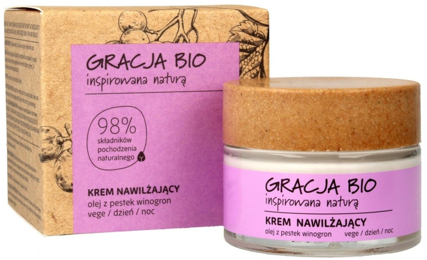 Крем для обличчя зволожувальний з олією виноградних кісточок - Gracja Bio Moisturizing Face Cream — фото N1