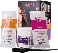 Набір для випрямлення волосся - Echosline Easy-Liss Kit (shm/15ml + tretm/100ml + mask/15ml + brush/1pcs) — фото N1