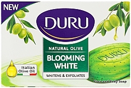 ПОДАРУНОК! Мило косметичне з оливковою олією екстрактом плодів папаї - Duru Natural Olive Blooming White — фото N1