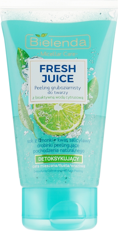 Детоксифікувальний грубий пілінг для обличчя "Лимон" - Bielenda Fresh Juice Peel — фото N1