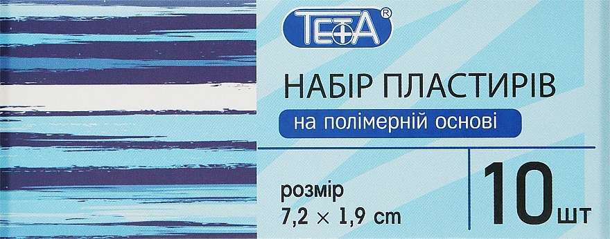 Набір пластирів першої медичної допомоги на полімерній основі 7,2х1,9 см - Teta — фото N1