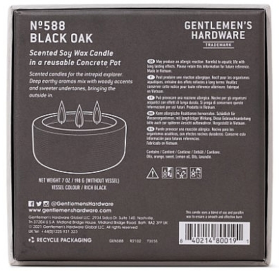 Ароматическая свеча, 3 фитиля - Gentleme's Hardware Soy Wax Candle 588 Black Oak — фото N4