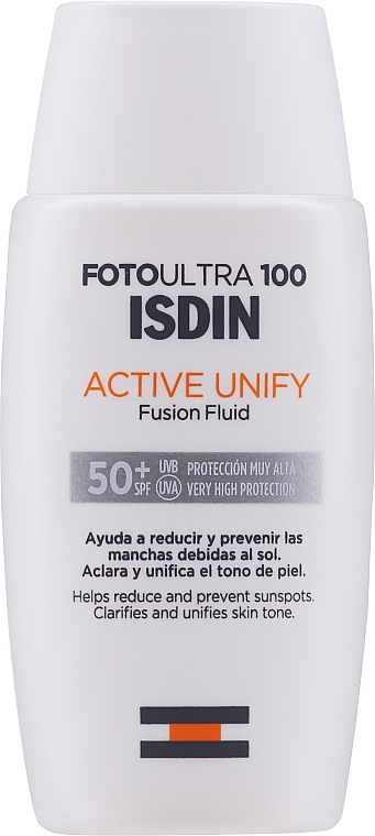 Солнцезащитный флюид для лица против пятен - Isdin Foto Ultra 100 Active Unify Fusion Fluid SPF50+ — фото N1