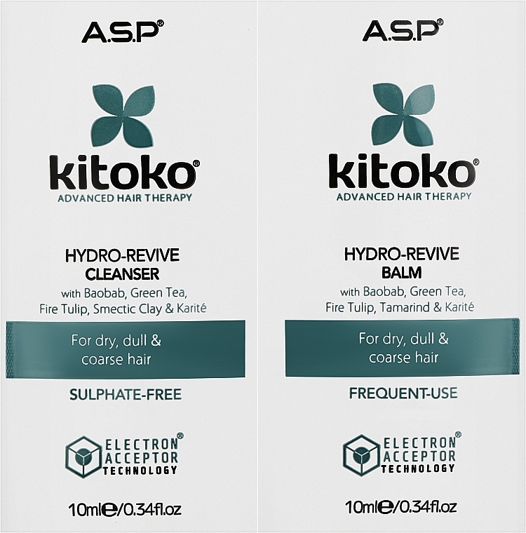 Набор - ASP Kitoko Hydro-Revive Cleanser & Balm Sachet Duo (h/sham/10ml + h/balm10ml) — фото N1