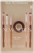 Набор кистей для макияжа глаз и бровей, 6 шт. - Real Techniques New Nudes Daily Swipe Eye Set — фото N1