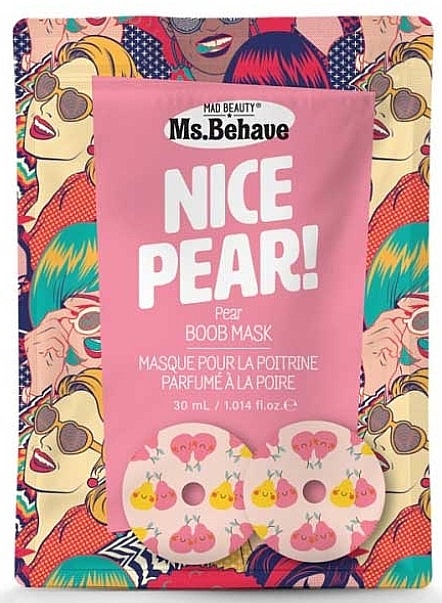 Маска для груди - Mad Beauty Ms.Behave Nice Pear Boob Mask — фото N1