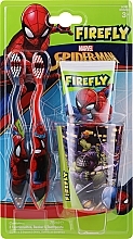 Духи, Парфюмерия, косметика Набор детских зубных щеток с пастой - Firefly Marvel Spiderman (toothpaste/75ml+toothbrush/2pcs+beaker/1pcs)