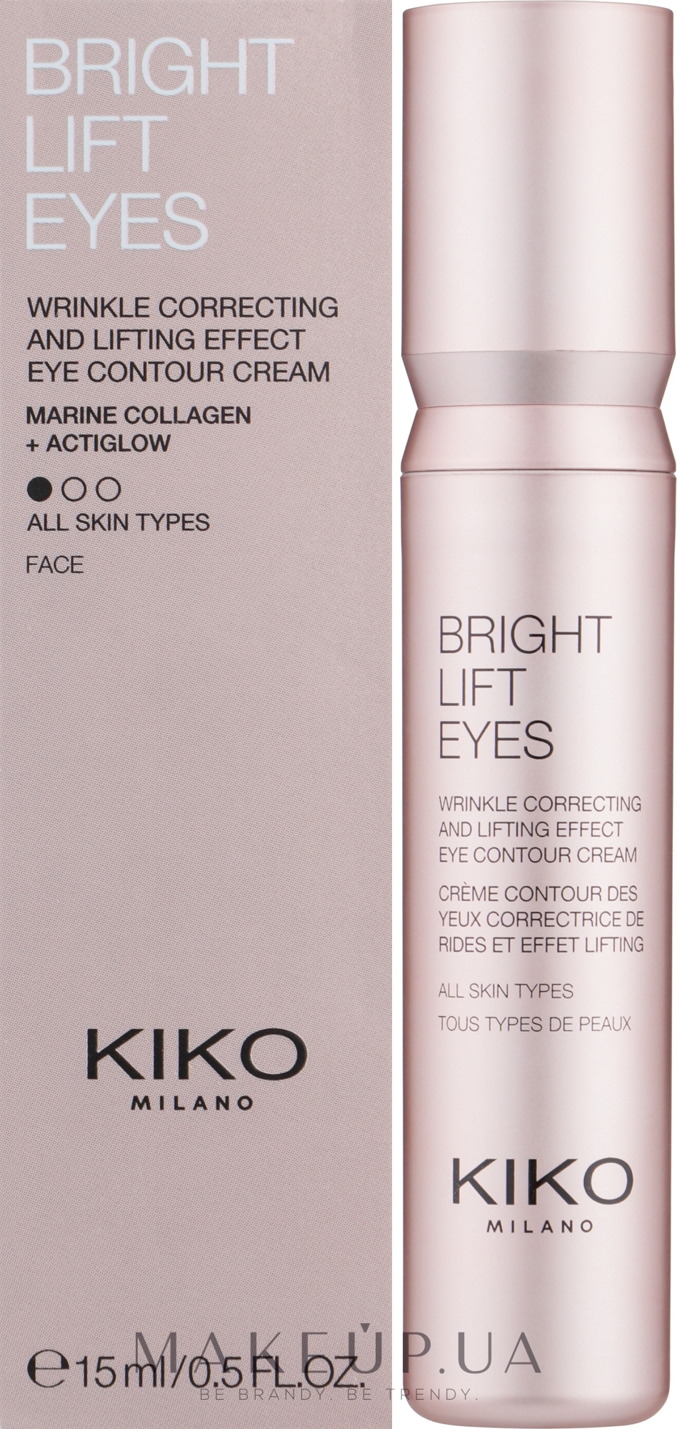 Лифтинг крем для глаз с морским коллагеном - Kiko Milano Bright Lift Eyes Cream — фото 15ml
