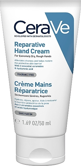 УЦЕНКА Восстанавливающий крем для очень сухой и огрубевшей кожи рук - CeraVe Reparative Hand Cream * — фото N1