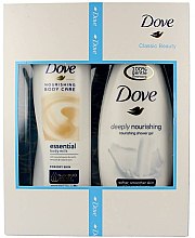 Парфумерія, косметика Набір - Dove Classic Beauty (sh/gel/250ml + b/lot/250ml)