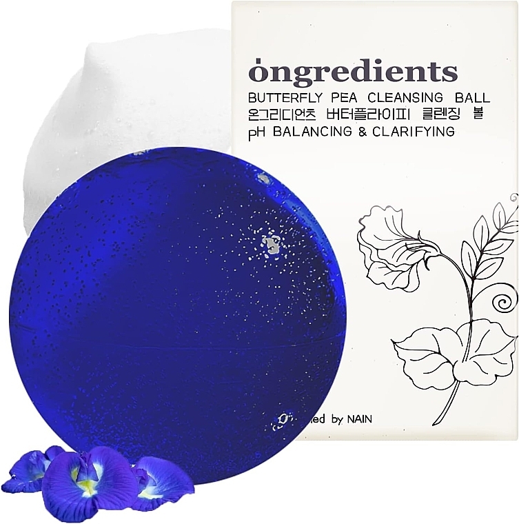 Очищающий шарик - Ongredients Butterfly Pea Cleansing Ball — фото N1