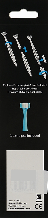 Звукова зубна щітка, блакитна - Dr. Barman's Duopower — фото N3