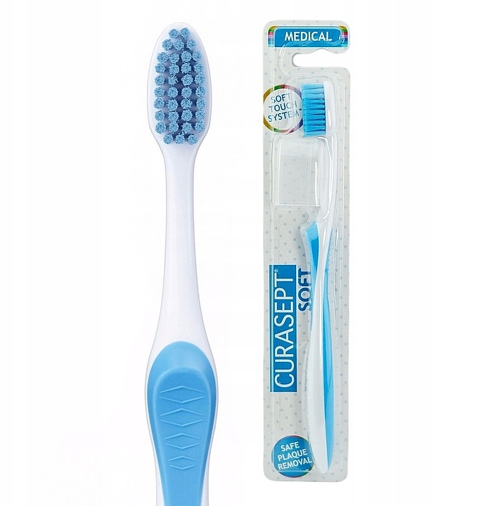 Зубная щетка "Soft Medical" мягкая, голубая - Curaprox Curasept Toothbrush Blue — фото N2