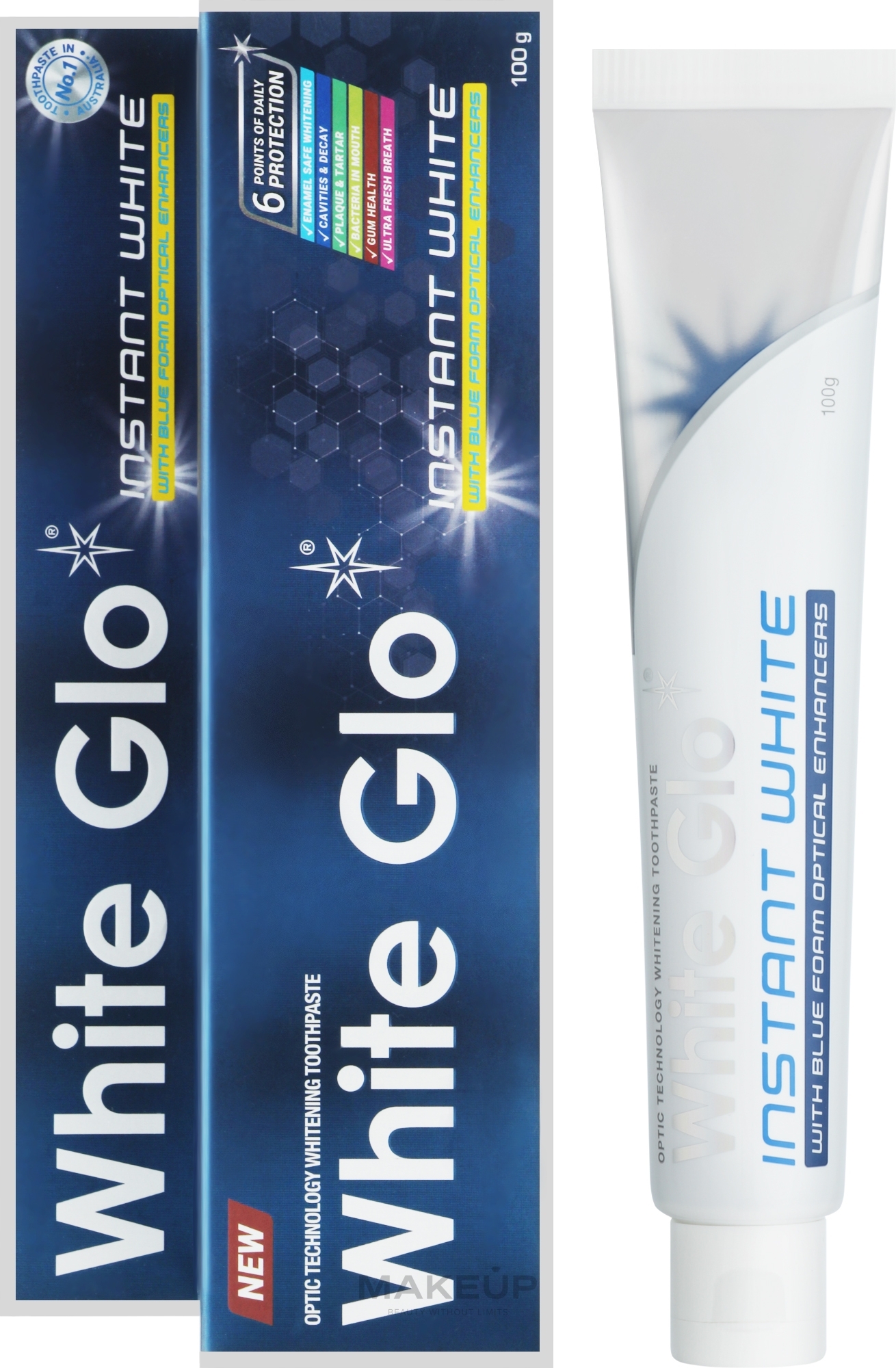 Отбеливающая зубная паста - White Glo Instant White — фото 100g