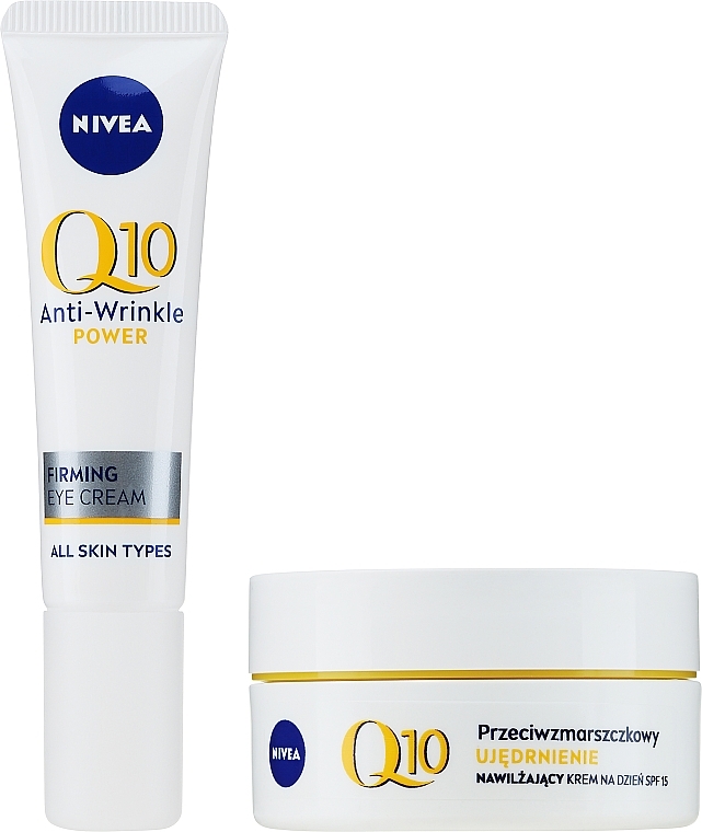 Набор - NIVEA Xmas Q10 Anti-wrinkle 2022 (f/cr/50ml + eye/cr/15ml) — фото N2