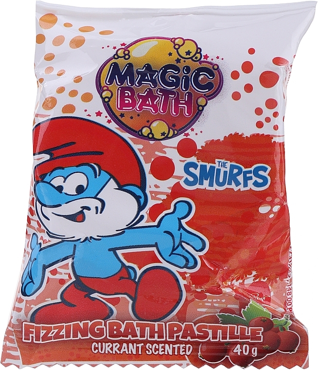 Вируючі таблетки для ванної «Смурфики», журавлина - EP Line The Smurfs Fizzing Bath Pastille — фото N1