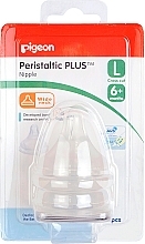 Соска для пляшечки для годування - Pigeon Peristaltic Plus L 6+ — фото N2