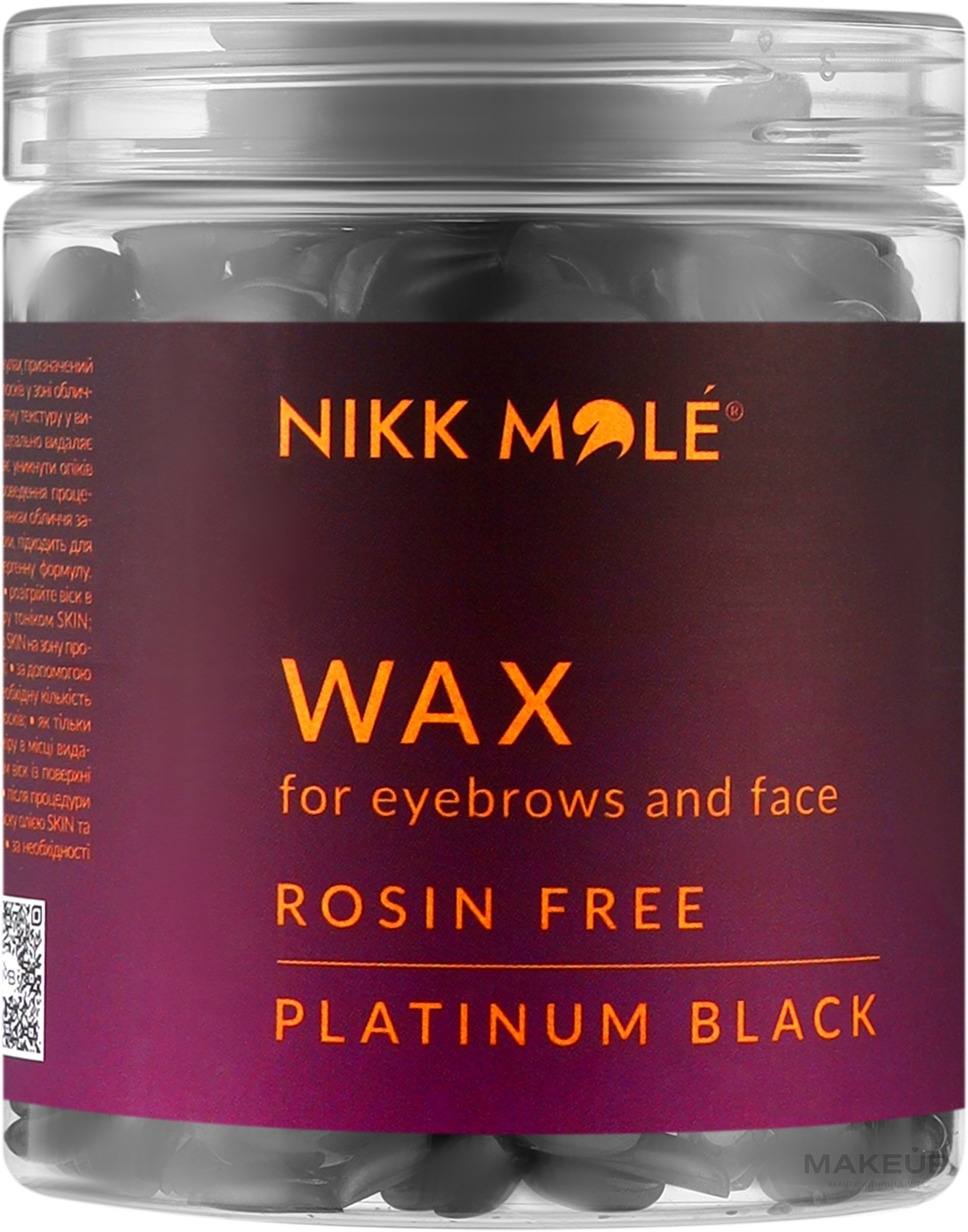 Віск в гранулах для брів і обличчя - Nikk Mole Platinum Black — фото 100g