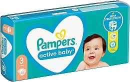 Підгузки Active Baby 3 (6-10 кг), 54 шт. - Pampers — фото N3