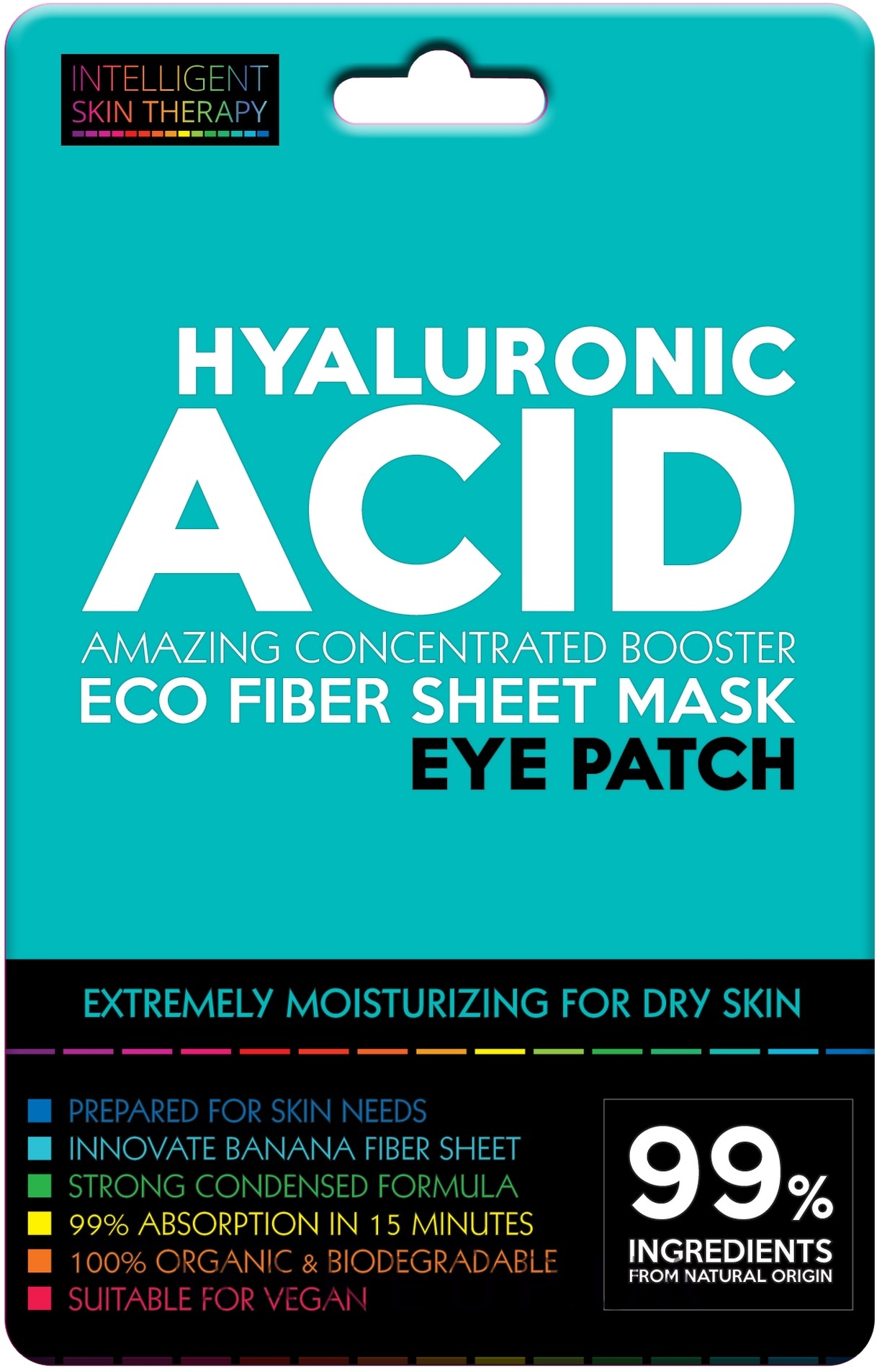 Патчі для шкіри навколо очей з гіалуроновою кислотою - Beauty Face Hyaluronic Acid Eco Fiber Sheet Mask Eye Patch — фото 2шт
