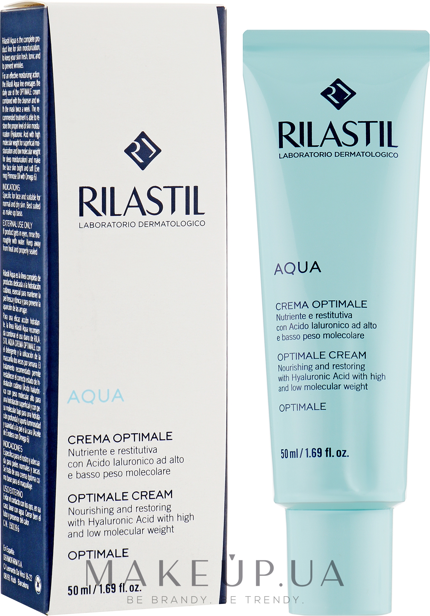 Живильний крем для відновлення водного балансу для нормальної й сухої шкіри - Rilastil Aqua Crema — фото 50ml
