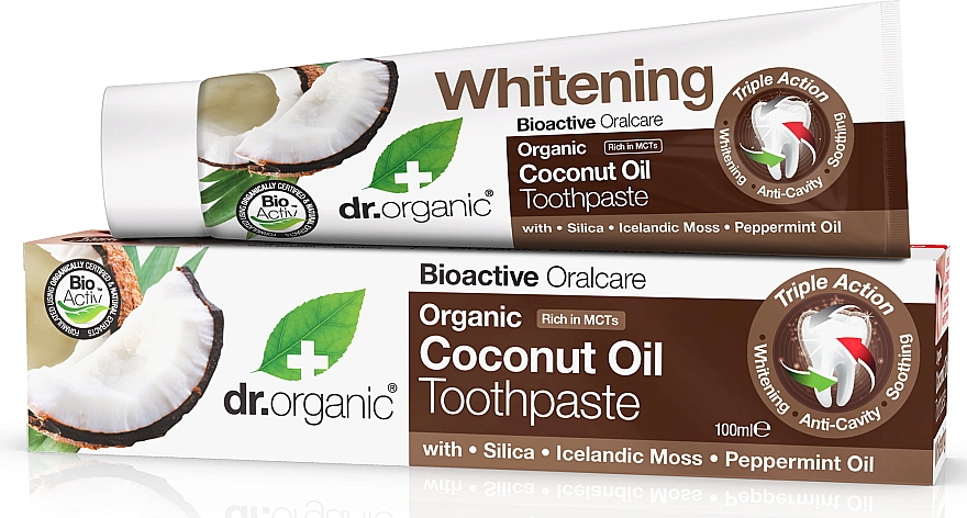 Зубная паста с кокосовым маслом - Dr. Organic Coconut Oil Toothpaste  — фото N2