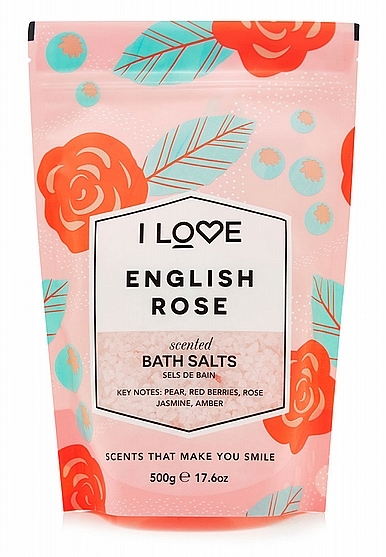Соль для ванн с ароматом английской розы - I Love Cosmetics English Rose Scented Bath Salts — фото N1