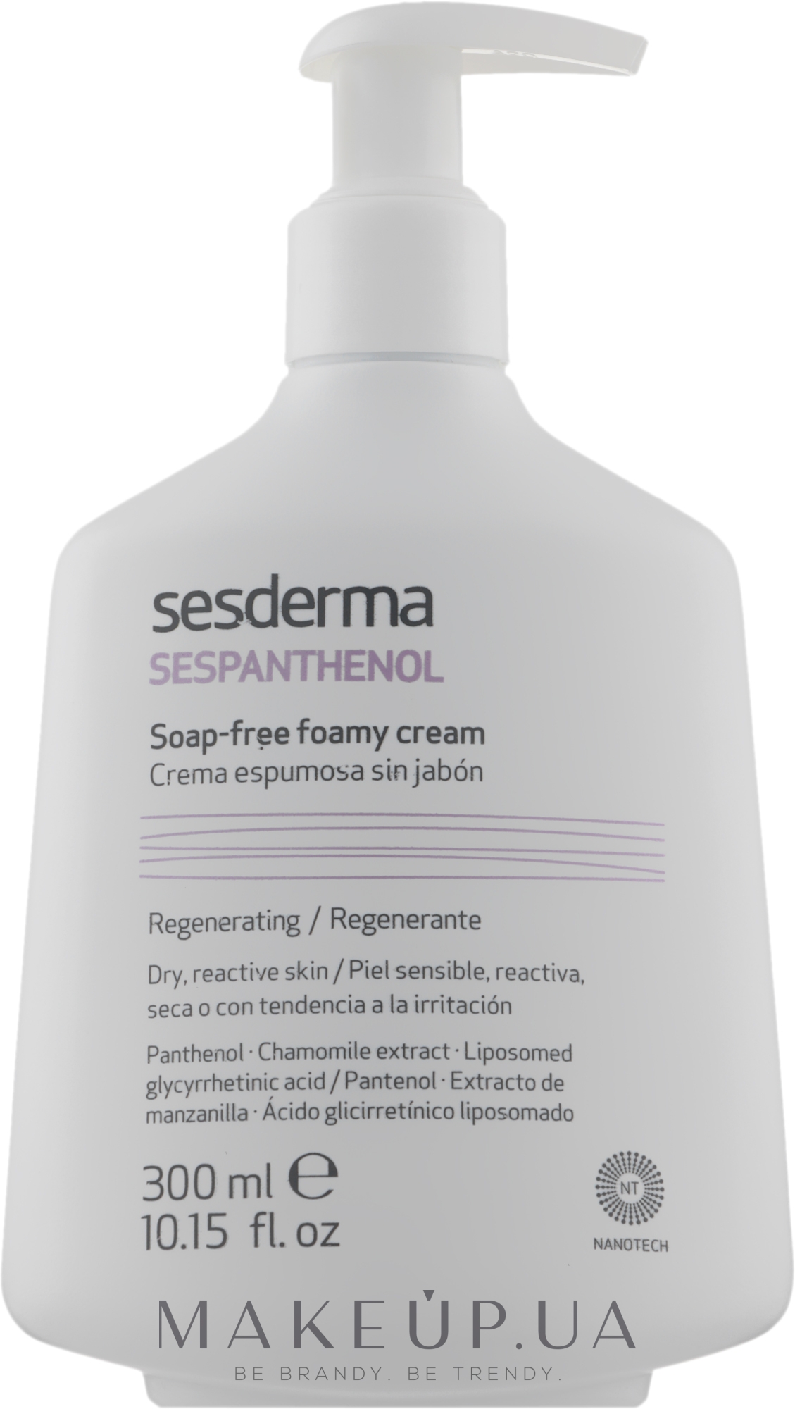 Гель-пенка для умывания - SesDerma Sespanthenol Soap-Free Foamy Cream — фото 300ml