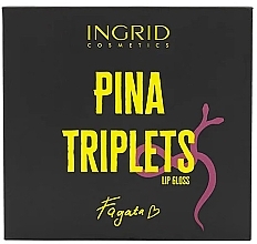 Набор блесков для губ - Ingrid Cosmetics x Fagata Pina Triplets Lip Gloss (lip/gloss/3x4ml) — фото N2