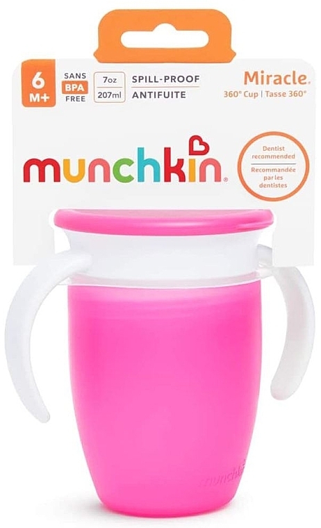 Чашка-непроливайка з кришкою, рожева, 207 мл - Miracle — фото N4