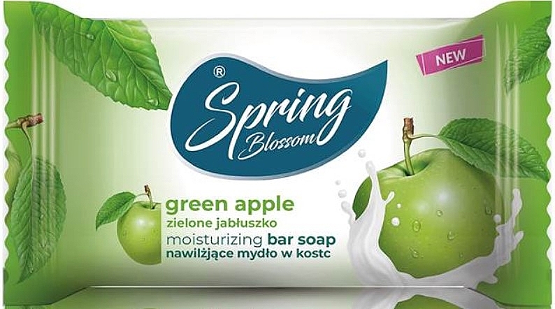 Зволожувальне мило "Зелене яблуко" - Spring Blossom Green Apple Moisturizing Bar Soap — фото N1