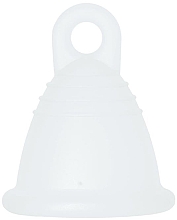 Менструальная чаша с петлей, размер XL, прозрачная - MeLuna Sport Shorty Menstrual Cup Ring — фото N1