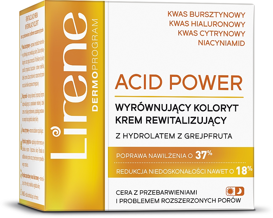 Відновлювальний крем для обличчя з бурштиновою кислотою - Lirene Acid Power — фото N2