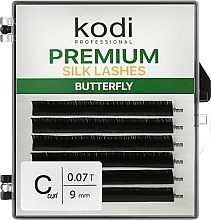 Парфумерія, косметика Накладні вії Butterfly Green C 0.07 (6 рядів: 9 мм) - Kodi Professional