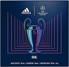 Adidas UEFA Champions League Goal - Набор (edt/100ml + sh/gel/250ml + deo/150ml) — фото N2