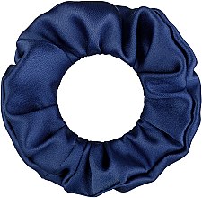 Резинка для волос сатин, темно-синяя "Satin Classic" - MAKEUP Hair Accessories — фото N2