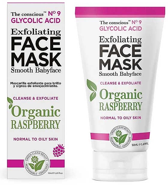 Маска для лица - Biovene Glycolic Acid Exfoliating Face Mask Organic Raspberry — фото N1