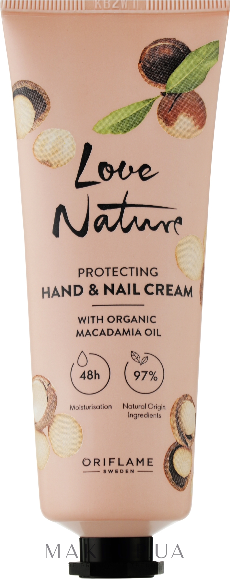 Защитный крем для рук и ногтей с маслом макадамии - Oriflame Love Nature Caring Hand & Nail Cream With Organic Macadamia Oil — фото 75ml