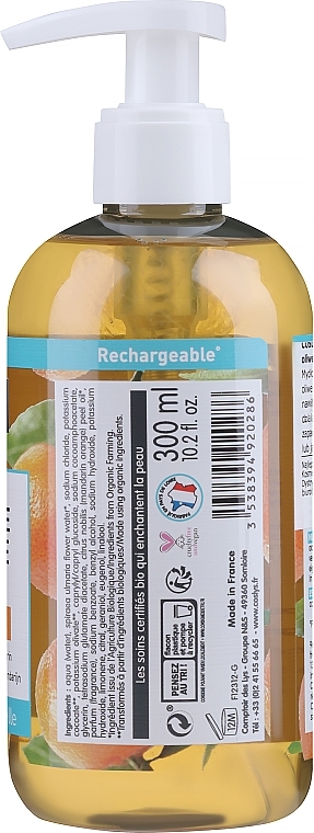 Рідке мило Savon De Marseille з органічним маслом оливи і ароматом мандарина - Coslys Marselle soap Mandarin fragrance — фото N2