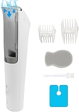 Парфумерія, косметика Машинка для підстригання волосся, з вакуумним контейнером, біла - Inspire KF-6058